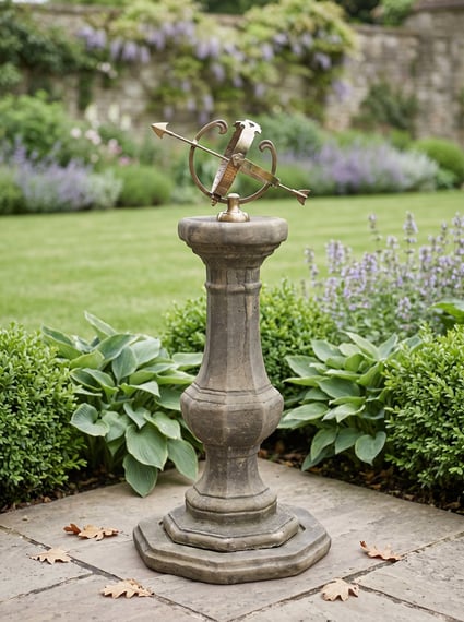Medium Armillary on Stone Garden Pedestal