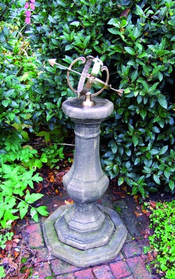 Medium Armillary on Stone Garden Pedestal in cast stone