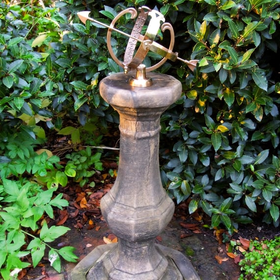 Medium Armillary on Stone Garden Pedestal