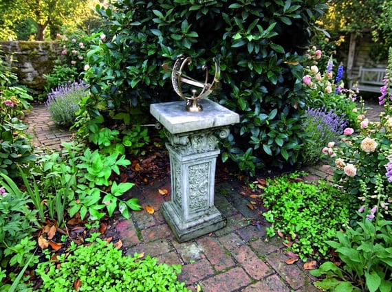 Medium Armillary on Rococo Stone Garden Pedestal