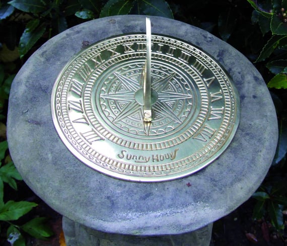 Round Brass Sundial Top