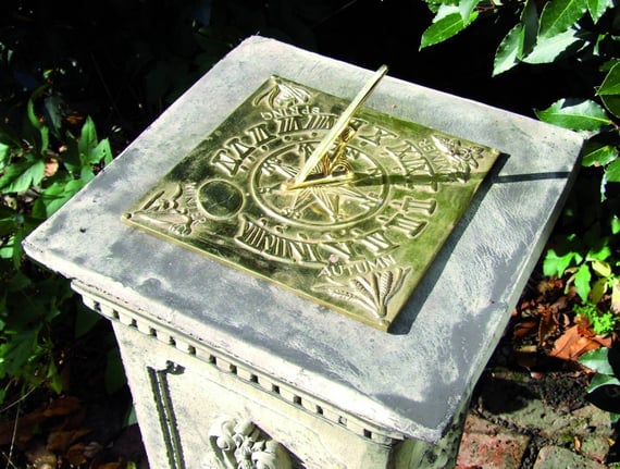 Square Brass Sundial Top