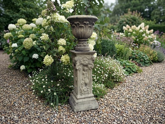 Vienna Cherub Motif Stone Garden Pedestal