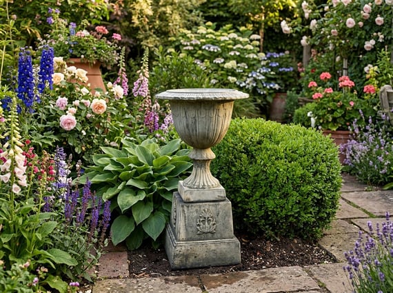 Vienna Emblem Motif Stone Garden Pedestal