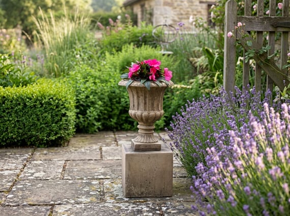 Vienna Leaf Stone Garden Vase
