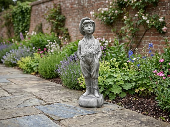 Whistling Urchin Garden Statue