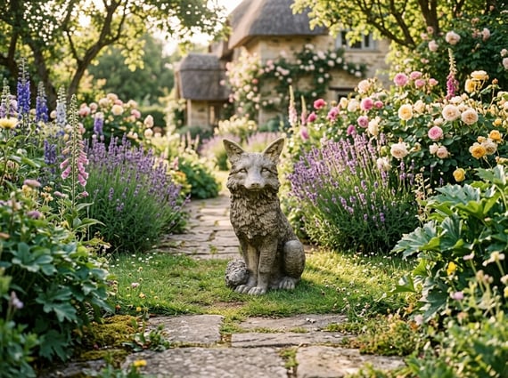 Woodland Fox Garden Ornament Costwold Stone