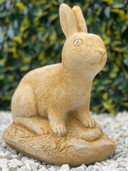 Cheeky Rabbit Garden Ornament in Sandstone