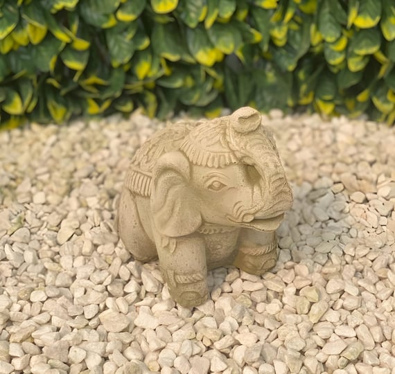 Indian Elephant Stone Garden Ornament in Stone