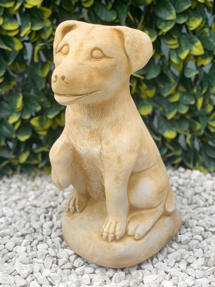 Jack Russell Stone Garden Ornament in Sandstone