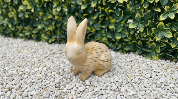Sitting Rabbit Garden Ornament in Sandstone