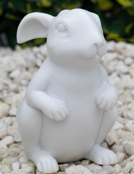 Sitting Rabbits Garden Ornament in White
