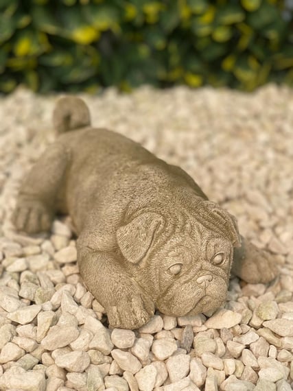 Sleeping Puppy Garden Ornament in Stone - original