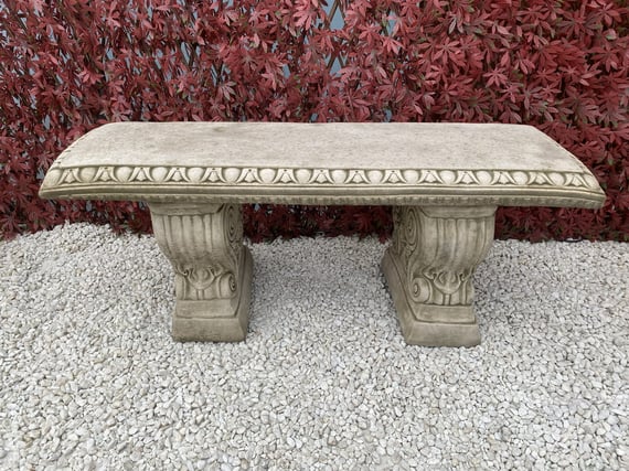Gothic Stone Garden Bench in Stone - Original View