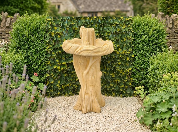 Blue Tit Birdbath in Sand Stone