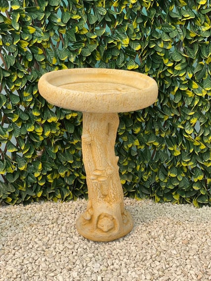 Fox Birdbath in Sandstone