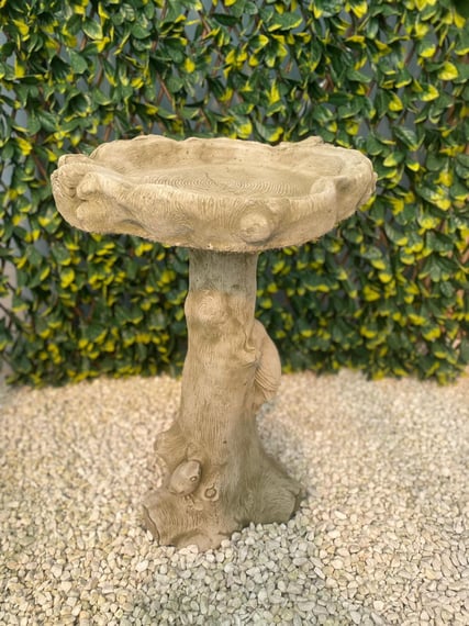 Little Owl Birdbath in Stone - original product photo