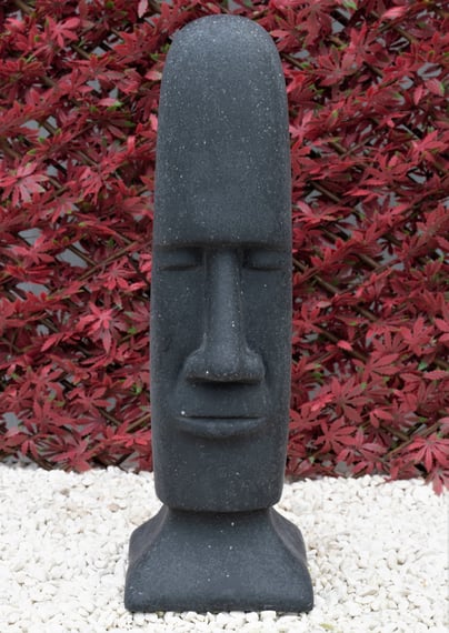 Easter Island Garden Statue in Black