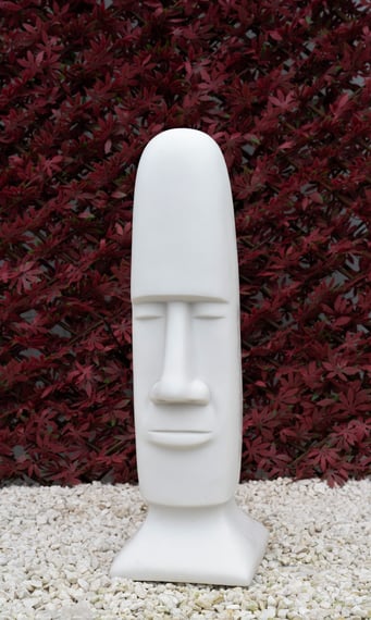 Easter Island Garden Statue in White
