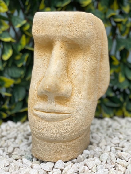 Easter Island Head Garden Ornament in Sandstone