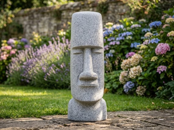 Easter Island Garden Statue in Grey