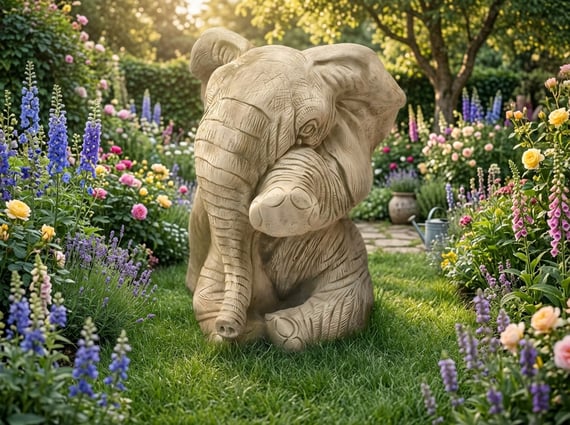 Ellie The Elephant Stone Garden Ornament in Stone