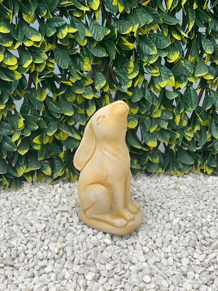 Moon Gazing Hare Garden Ornament in Sandstone