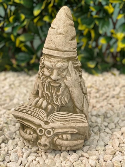 Reading Wizard Stone Garden Ornament original product photo