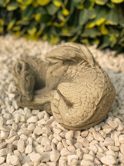 Sleeping Dragon Stone Garden Ornament in Stone - original product photo