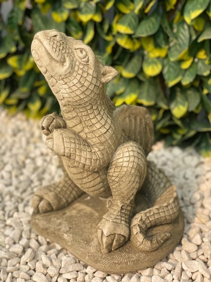 Small Hatchling Dragon Stone Garden Ornament - Original Photo