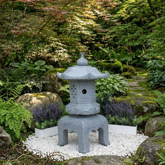 Pagoda Garden Ornament in Grey