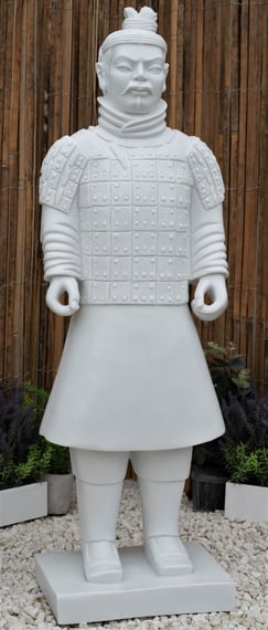 Standing Warrior Garden Statue in White - Original Product Photo