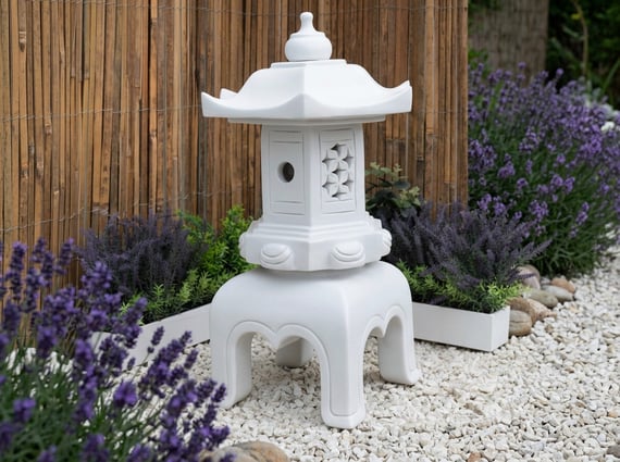 Pagoda Garden Ornament in White
