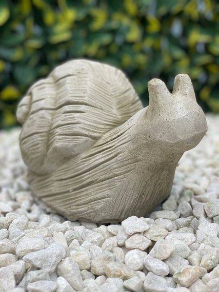 Sleepy Snail Garden Ornament in Stone