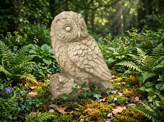 Tawny Owl Garden Ornament in Stone