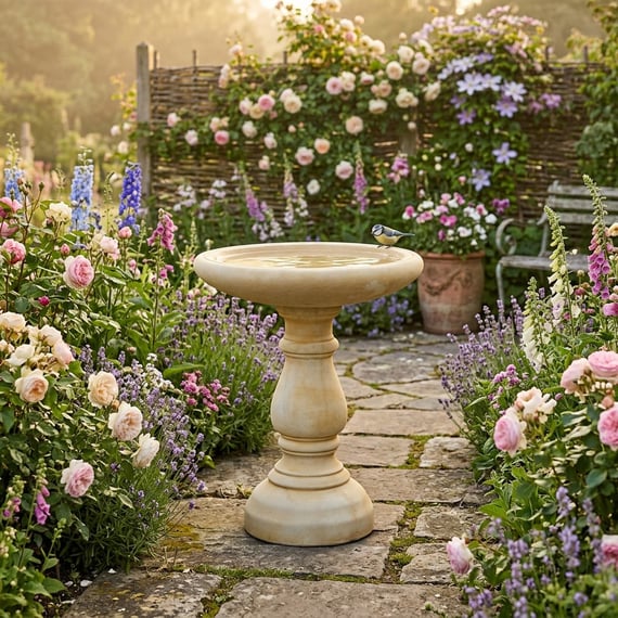 Vintage Birdbath in Sandstone