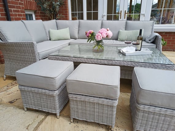 Lichfield Rapello Casual Rattan Dining Set with Adjustable-Table