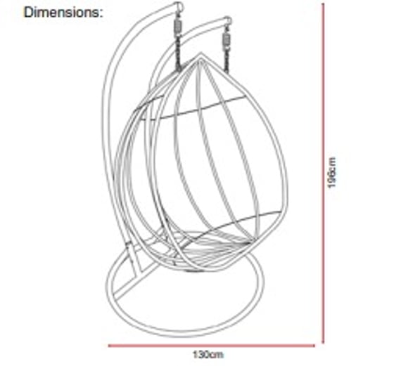 Lichfield Rapello Double Hanging Chair Dimensions