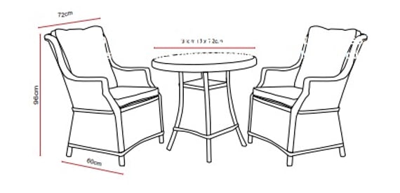 Lichfield Campania Bistro Set Dimensions