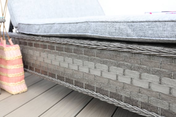 Lichfield Campania Rattan Lounger and Side Table