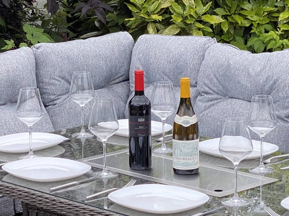 Lichfield Campania Large Corner Suite with Firepit Glass Top