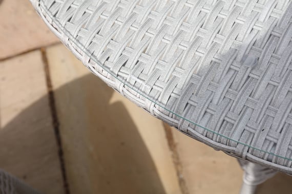 Lichfield Morpeth 6 Seat Rattan Dining Set Toughened Glass