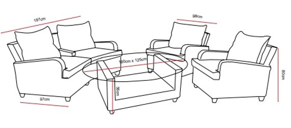Lichfield Morpeth Oval Rattan Coffee Suite Dimensions