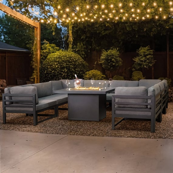 Modular garden furniture fire pit cushion detail