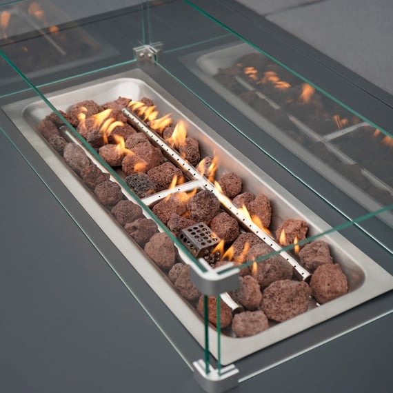 Modular garden furniture fire pit detail
