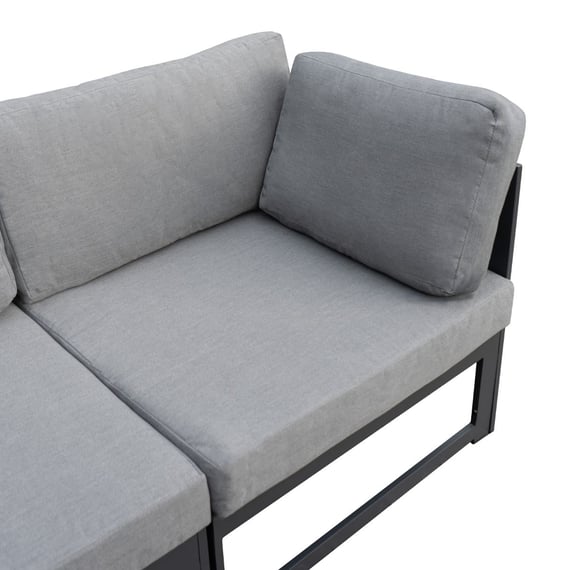 Modular garden furniture fire pit overhead view