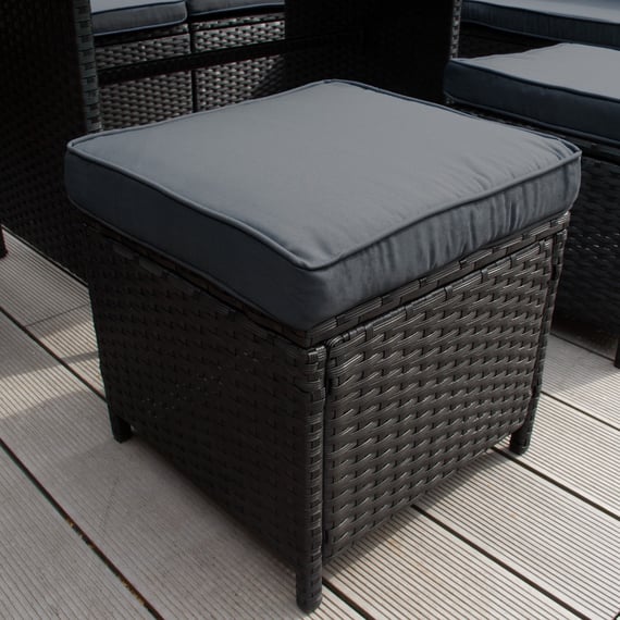 Black rattan set stool detail