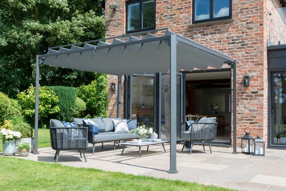 Garden Must Haves 3x3m Pandora Leaf Garden Gazebo Slats