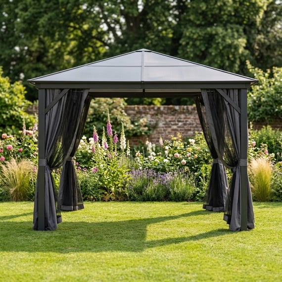 Garden Must Haves 3.6m Runcton Gazebo in Grey