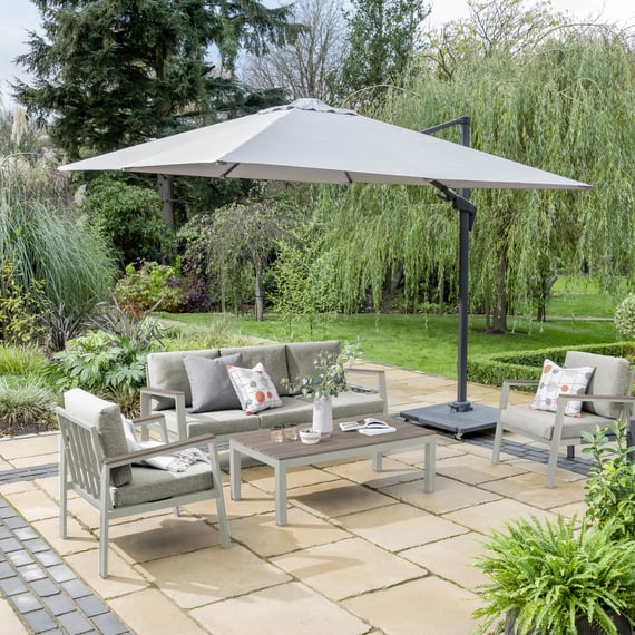 Norfolk Collection Easton Beige 6 Seater Dining Set with Polywood Table